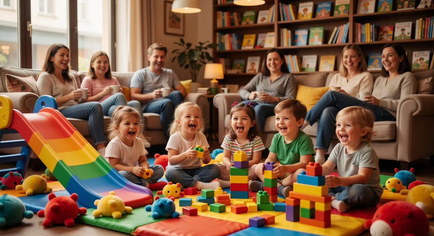Children playing happily in the dedicated cafe play area